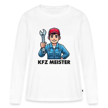 KFZ Meister - Frauen Premium Bio Langarmshirt - Weiß - Vorne - Julia (174cm)