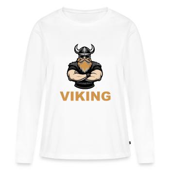 wikinger warrior 1 - Frauen Premium Bio Langarmshirt - Weiß - Vorne - Julia (174cm)