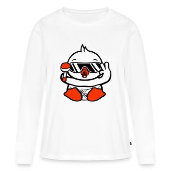 oiseau bébé enfant hochet couche lunettes de soleil paix - T-shirt manches longues Premium bio Femme - blanc - Devant - Julia (174cm)
