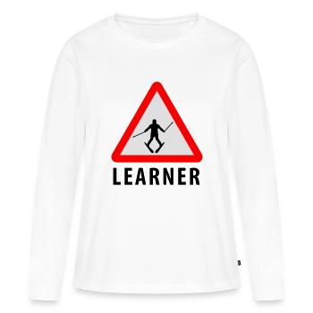 Ski Learner - T-shirt manches longues Premium bio Femme - blanc - Devant - Julia (174cm)