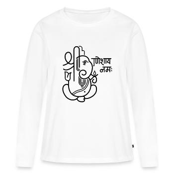 Ganesha Eelephant No.05_1c - T-shirt manches longues Premium bio Femme - blanc - Devant - Julia (174cm)