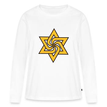 Rael Star (Symbol/Star) 2c - T-shirt manches longues Premium bio Femme - blanc - Devant - Julia (174cm)