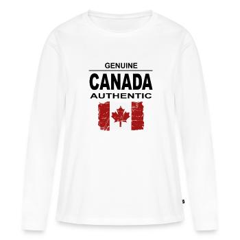 Kanada - Maple Leaf - Canada - Frauen Premium Bio Langarmshirt - Weiß - Vorne - Julia (174cm)