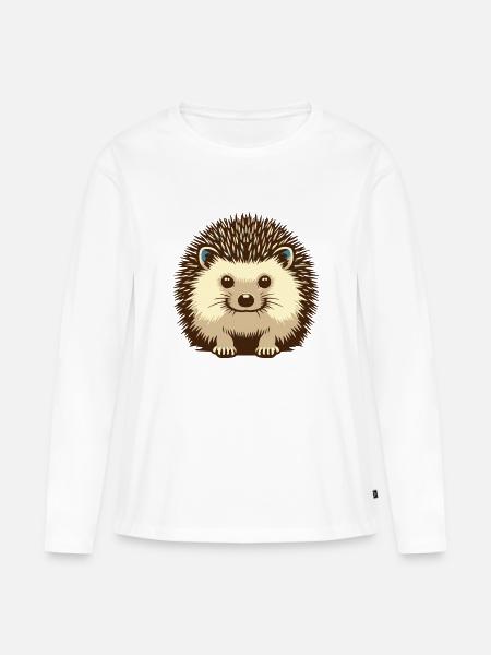 Igel - Frauen Premium Bio Langarmshirt - Weiß