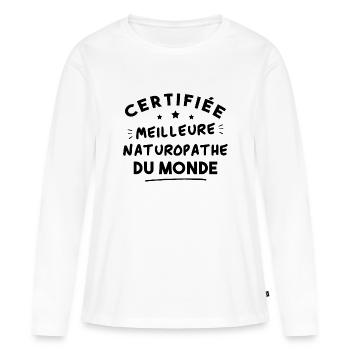 Certified best naturopath in the world - Women's Premium Organic Long Sleeve Shirt - white - Front - Julia (174cm)
