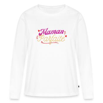 t-shirt Maman Parfaite Cadeau - T-shirt manches longues Premium bio Femme - blanc - Devant - Julia (174cm)