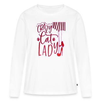Crazy Cat Lady Cat Owner - Women's Premium Organic Long Sleeve Shirt - white - Front - Julia (174cm)