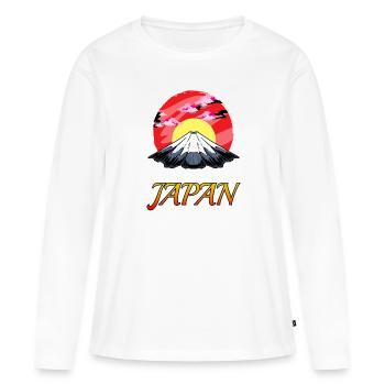 Japon Fuji Soleil Levant Culture japonaise - T-shirt manches longues Premium bio Femme - blanc - Devant - Julia (174cm)