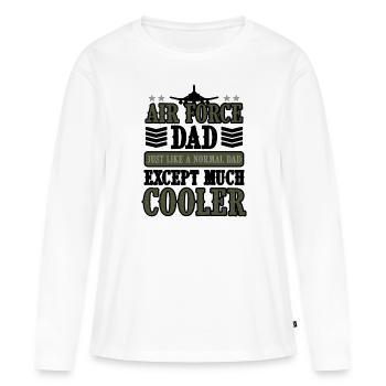 Air Force Dad Pilot USA US Army Amerika Militär - Frauen Premium Bio Langarmshirt - Weiß - Vorne - Julia (174cm)