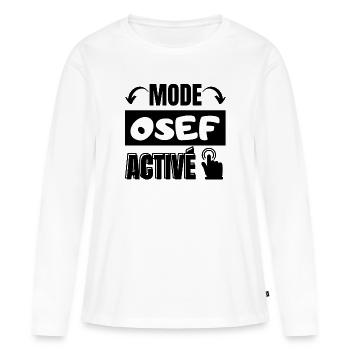 mode osef - T-shirt manches longues Premium bio Femme - blanc - Devant - Julia (174cm)