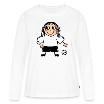 Équipe féminine de football féminin neutre blanc - T-shirt manches longues Premium bio Femme - blanc - Devant - Julia (174cm)
