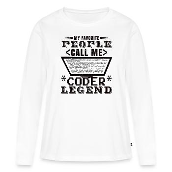 Coder Legend - Women's Premium Organic Long Sleeve Shirt - white - Front - Julia (174cm)