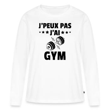 j'peux pas j'ai gymnastique - T-shirt manches longues Premium bio Femme - blanc - Devant - Julia (174cm)