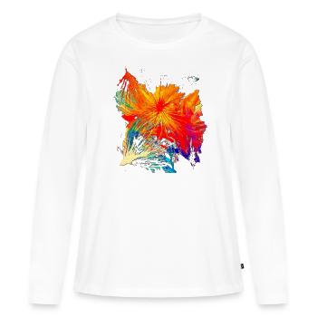Peinture acrylique « Sylvester » 41 par Marco Eckenbrecht - T-shirt manches longues Premium bio Femme - blanc - Devant - Julia (174cm)