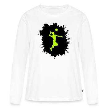 handball klecks - Frauen Premium Bio Langarmshirt - Weiß - Vorne - Julia (174cm)