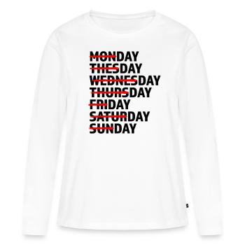 Tous les jours Jour Jour - T-shirt manches longues Premium bio Femme - blanc - Devant - Julia (174cm)