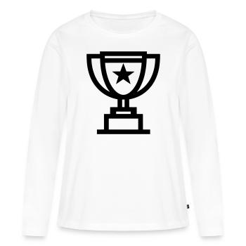 trophée - T-shirt manches longues Premium bio Femme - blanc - Devant - Julia (174cm)