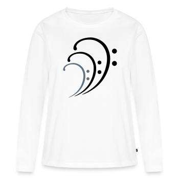 3 Clé de Musique de Fa Trois Notes de Musique Notes de Musique - T-shirt manches longues Premium bio Femme - blanc - Devant - Julia (174cm)