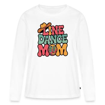 Line Dance Mom Line Dance Mom Cadeau - T-shirt manches longues Premium bio Femme - blanc - Devant - Julia (174cm)