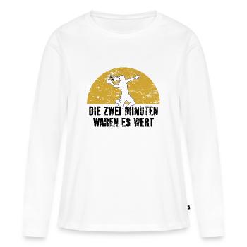 HANDBALL HANDBALLER ZWEI MINUTEN FOUL - Frauen Premium Bio Langarmshirt - Weiß - Vorne - Julia (174cm)