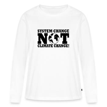 system change not climate change - T-shirt manches longues Premium bio Femme - blanc - Devant - Julia (174cm)