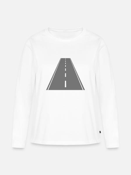 Straße - Frauen Premium Bio Langarmshirt - Weiß