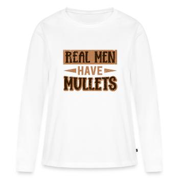 Mullet Coiffure Vokuhila Coiffure - T-shirt manches longues Premium bio Femme - blanc - Devant - Julia (174cm)
