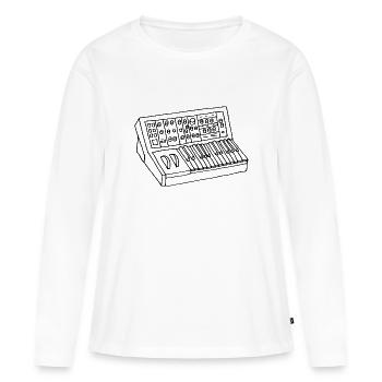 synthétiseur - T-shirt manches longues Premium bio Femme - blanc - Devant - Julia (174cm)