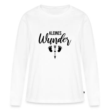 Grossesse bébé petite merveille - noir - T-shirt manches longues Premium bio Femme - blanc - Devant - Julia (174cm)