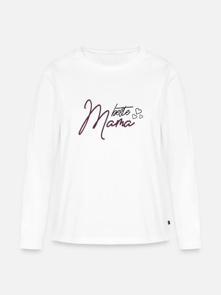 beste Mama - Frauen Premium Bio Langarmshirt - Weiß