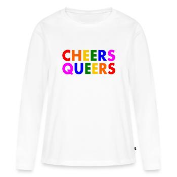 Cheers queers - T-shirt manches longues Premium bio Femme - blanc - Devant - Julia (174cm)