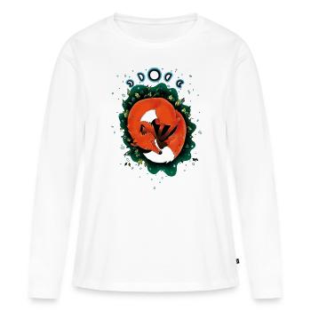 Bonne nuit fox - T-shirt manches longues Premium bio Femme - blanc - Devant - Julia (174cm)