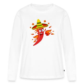 Chili avocado spicy food - Women's Premium Organic Long Sleeve Shirt - white - Front - Julia (174cm)