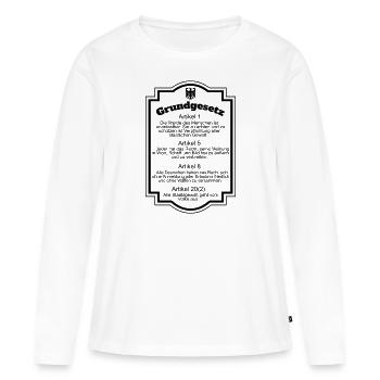 Deutsches Grundgesetz Artikel 1 - 20 Menschenwürde - Frauen Premium Bio Langarmshirt - Weiß - Vorne - Julia (174cm)