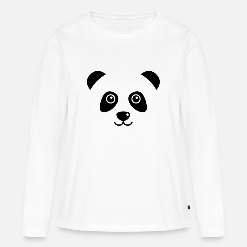 panda - Maglia a maniche lunghe ecologica premium da donna - bianco