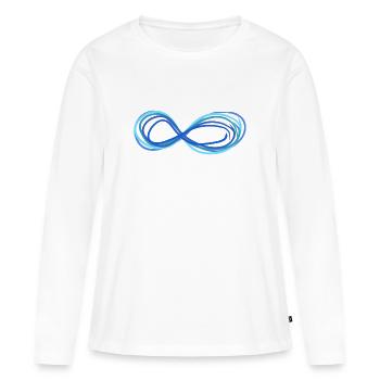 infini infini - T-shirt manches longues Premium bio Femme - blanc - Devant - Julia (174cm)