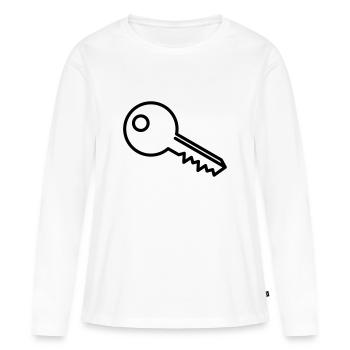 Clé - T-shirt manches longues Premium bio Femme - blanc - Devant - Julia (174cm)