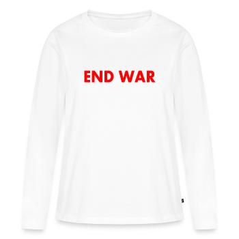 End war - Women's Premium Organic Long Sleeve Shirt - white - Front - Julia (174cm)