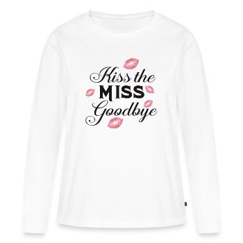 Bachelorette parties embrasser la miss au revoir - T-shirt manches longues Premium bio Femme - blanc - Devant - Julia (174cm)