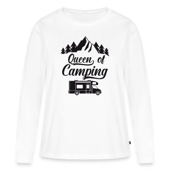campeur - T-shirt manches longues Premium bio Femme - blanc - Devant - Julia (174cm)