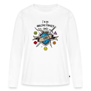I'm an amazing ranger since 1988 - T-shirt manches longues Premium bio Femme - blanc - Devant - Julia (174cm)