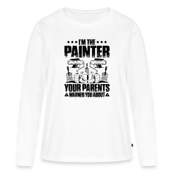 Painter and Varnisher Painter Painter - Women's Premium Organic Long Sleeve Shirt - white - Front - Julia (174cm)