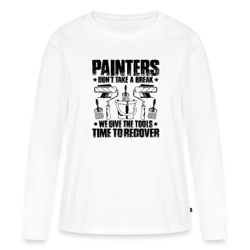 Painter and Varnisher Painter Painter - Women's Premium Organic Long Sleeve Shirt - white - Front - Julia (174cm)