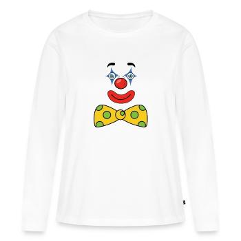 Fasching Karneval Clown Kostüm Stimmung - Frauen Premium Bio Langarmshirt - Weiß - Vorne - Julia (174cm)