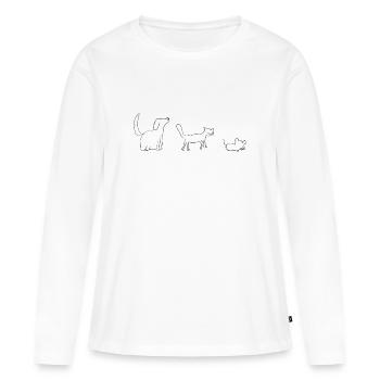 Animaux Amoureux des animaux - T-shirt manches longues Premium bio Femme - blanc - Devant - Julia (174cm)