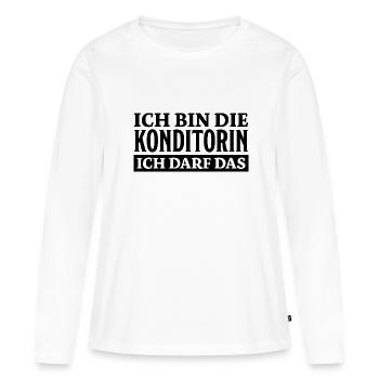 Konditorin Spruch Backen Witz Konditorin Geschenk - Frauen Premium Bio Langarmshirt - Weiß - Vorne - Julia (174cm)