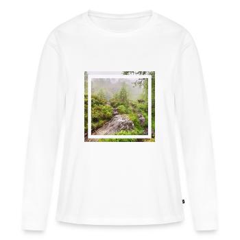 La nature est une thérapie gratuite. La nature est libre. - T-shirt manches longues Premium bio Femme - blanc - Devant - Julia (174cm)
