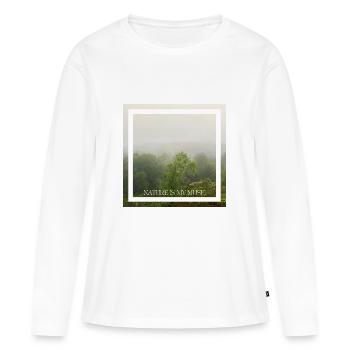 Nature is my inspiration. Die Natur ist meine - Frauen Premium Bio Langarmshirt - Weiß - Vorne - Julia (174cm)