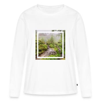 La nature est une thérapie gratuite. La nature est libre. - T-shirt manches longues Premium bio Femme - blanc - Devant - Julia (174cm)