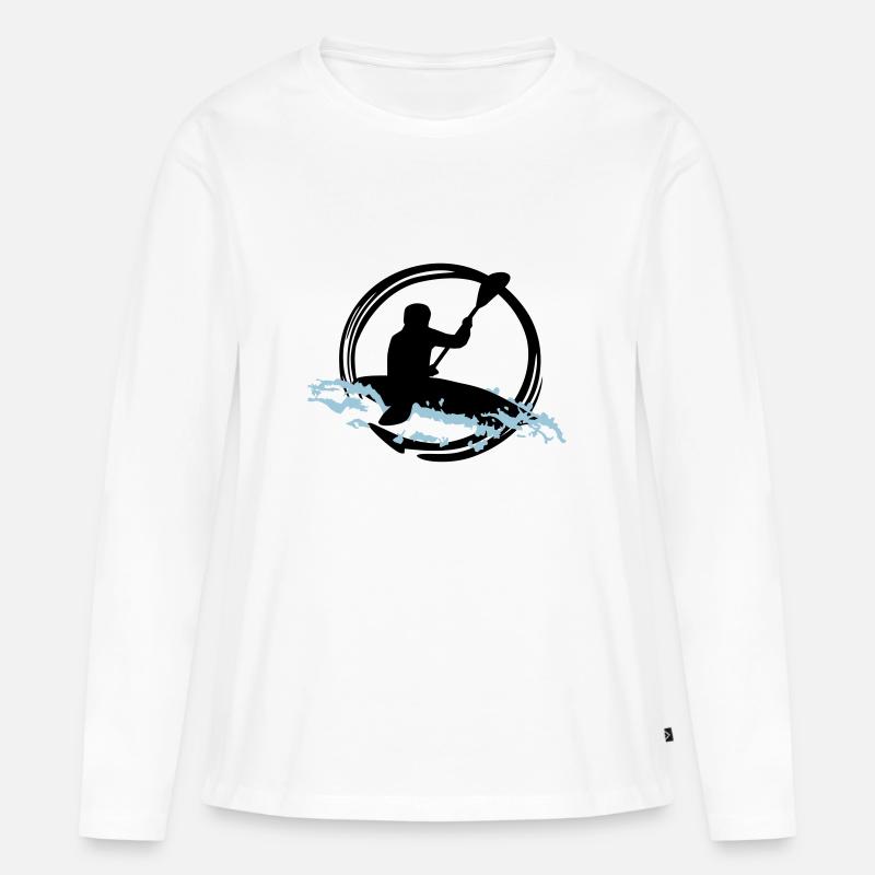 Wildwasser Kajak - Frauen Premium Bio Langarmshirt - Weiß